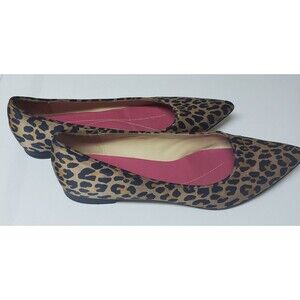 Women's Kate Spade Cheetah Pointed Toe Flat 7.5 Narrow Pre-Owned Good